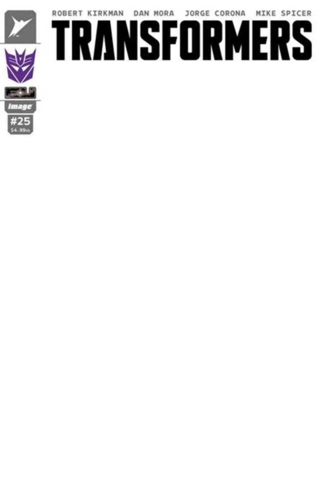Transformers #25 Blank Decepticon Variant