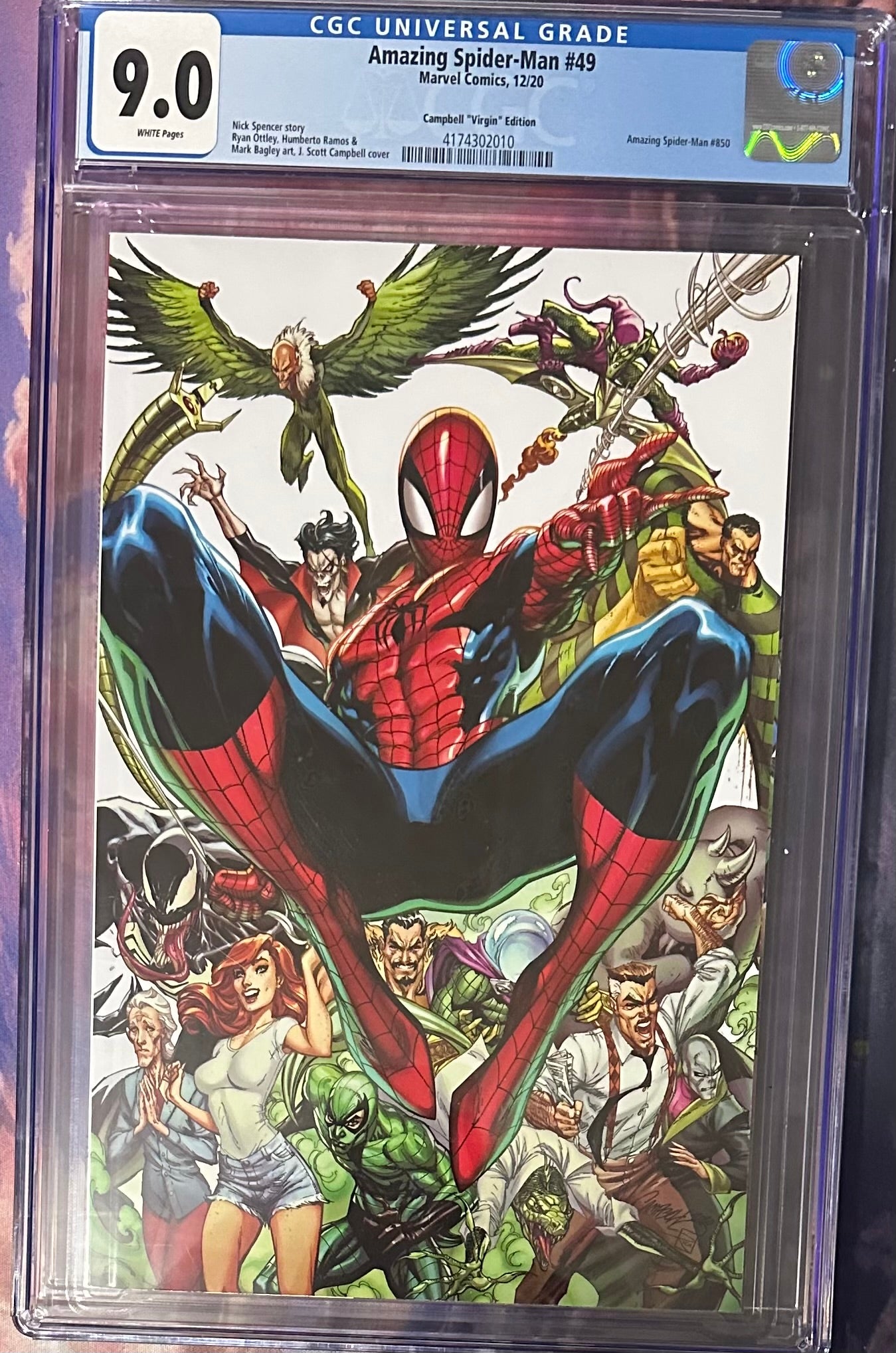 Amazing Spider-Man #49 1:500 J Scott Campbell #850 CGC 9.0