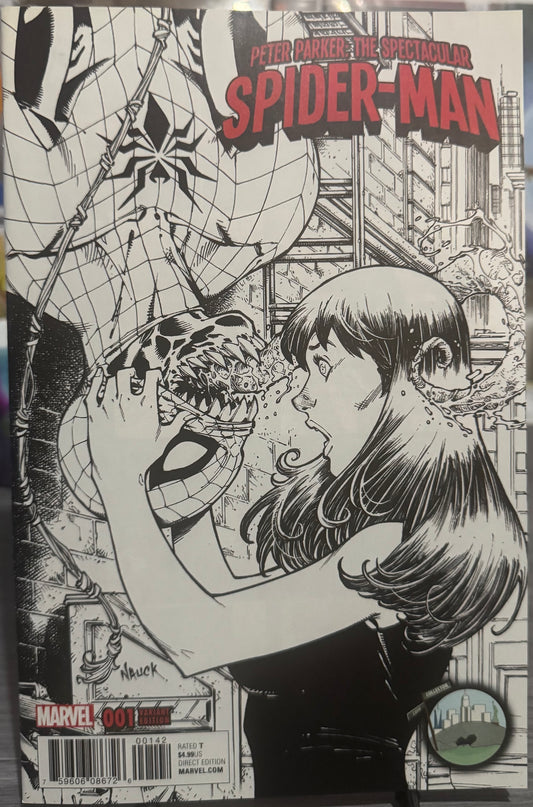 PETER PARKER SPECTACULAR SPIDER-MAN #1 TODD NAUCK NYCC B&W VARIANT MARY JANE
