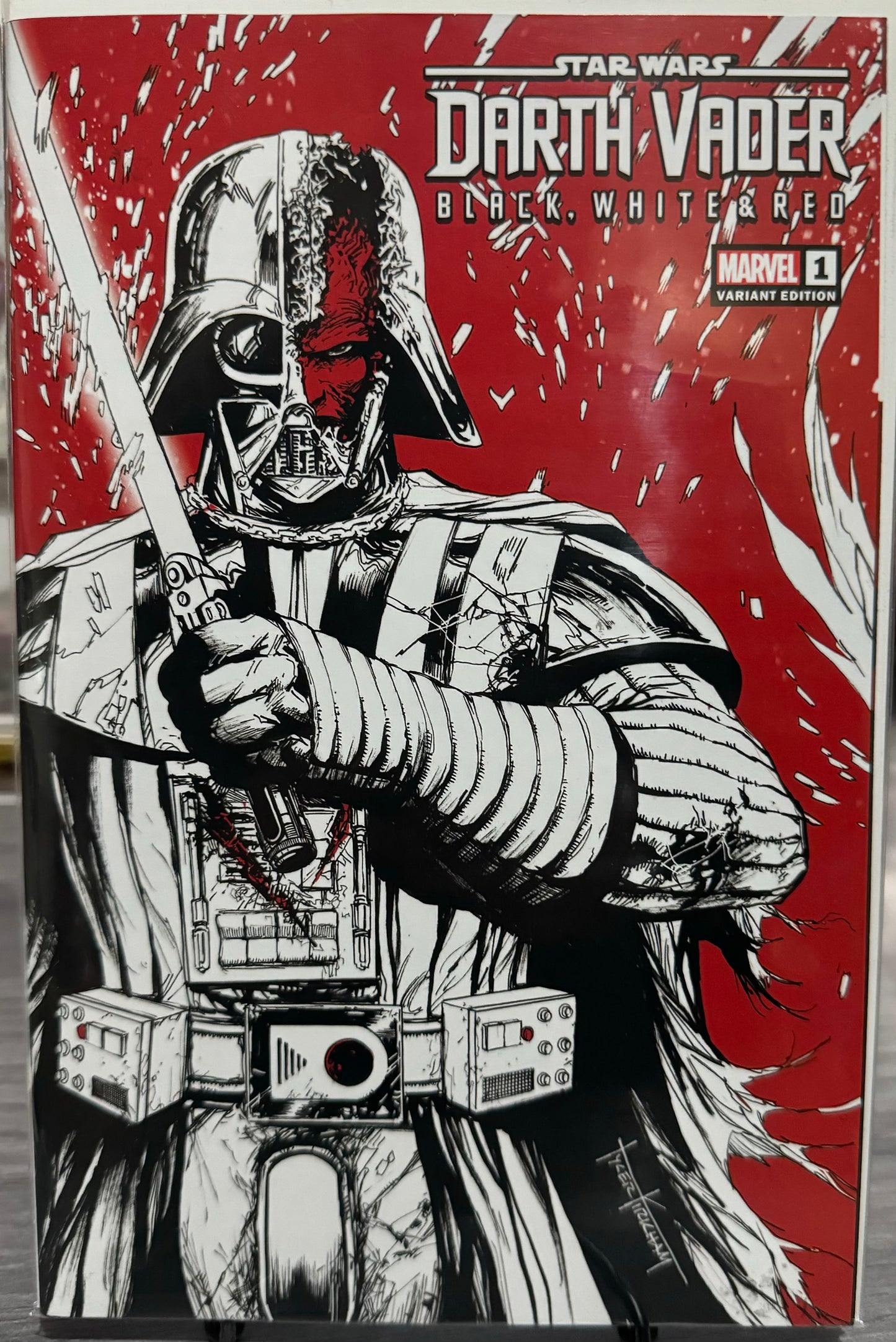 Darth Vader black white red