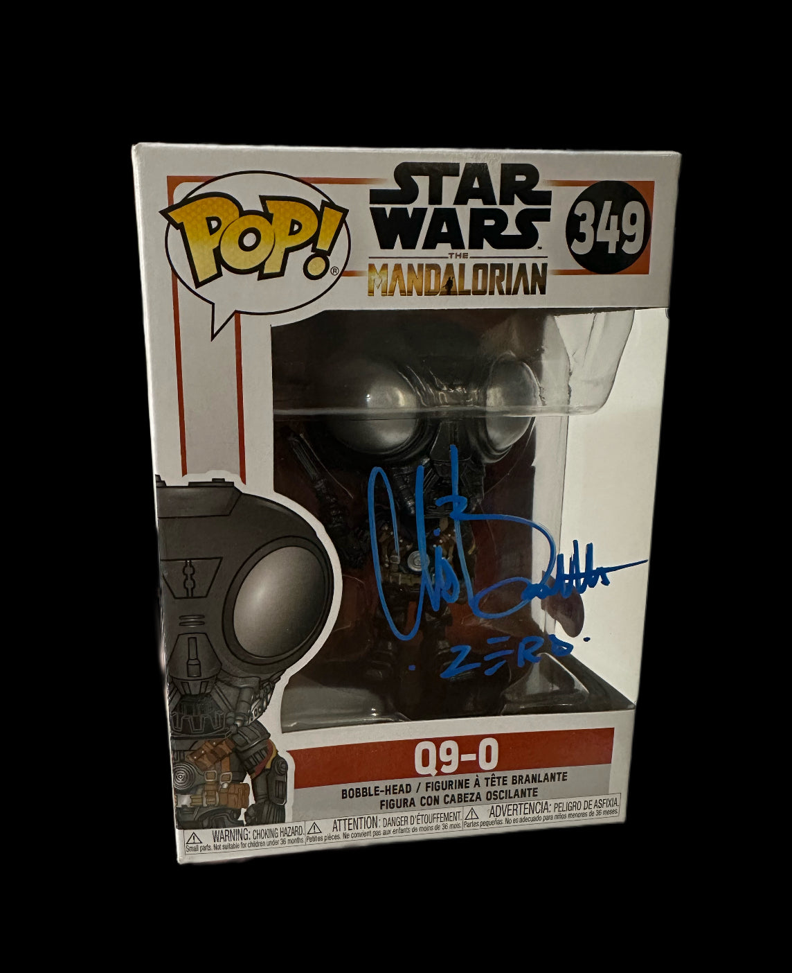 Chris Bartlett Autographed/Signed Star Wars Q9-0 Funko POP #349 Beckett COA