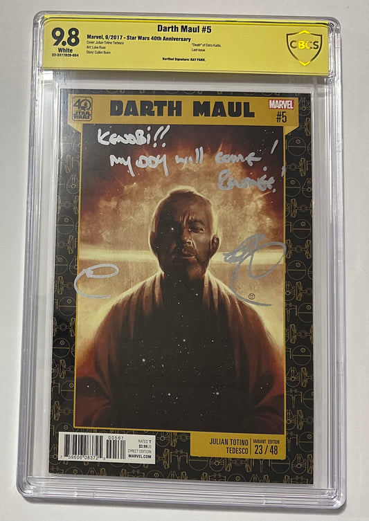 Star Wars Darth Maul #5 40th Anniversary Variant Cover 23/48 SIGNED & QUOTE CBCS 9.8