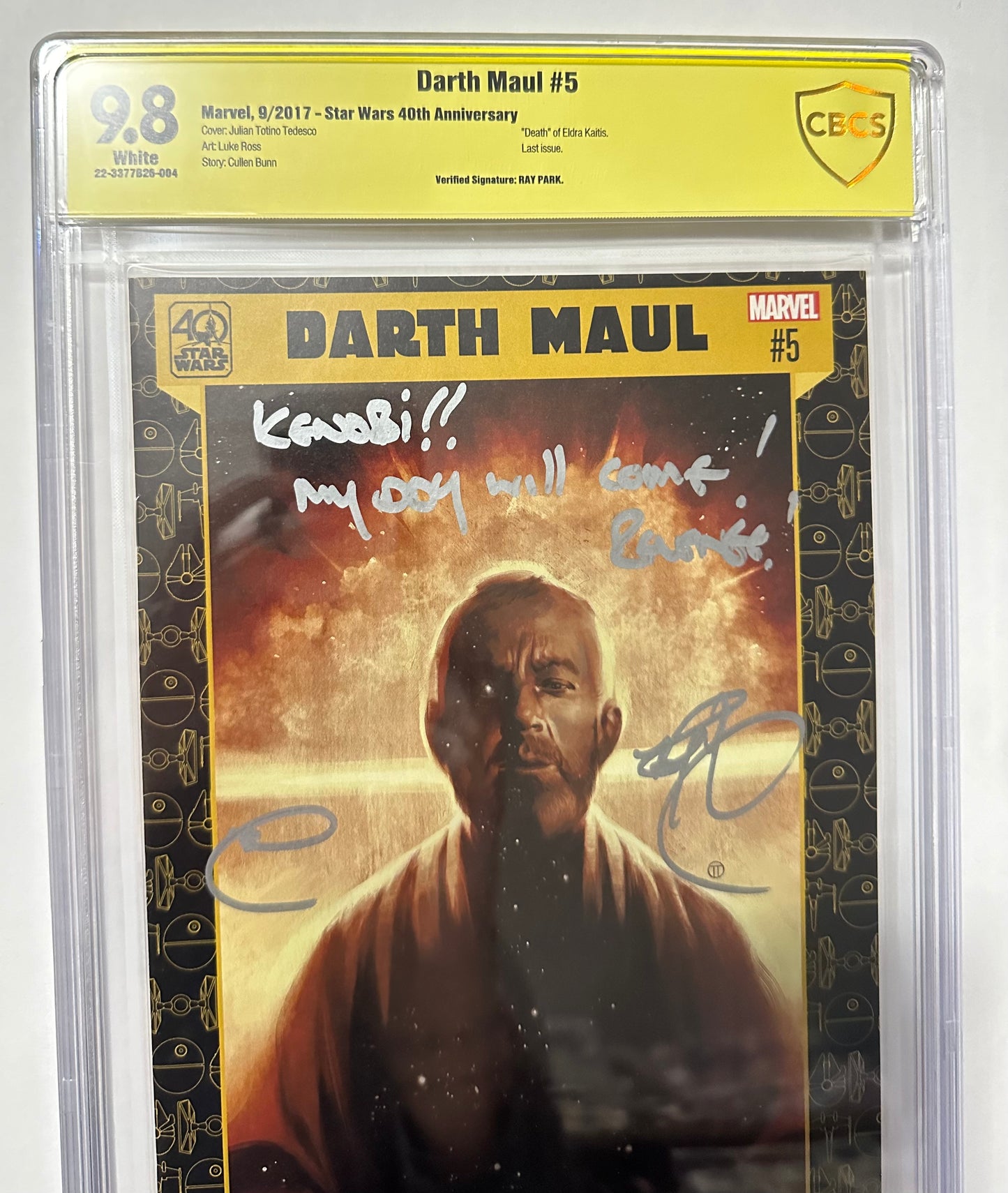 Star Wars Darth Maul #5 40th Anniversary Variant Cover 23/48 SIGNED & QUOTE CBCS 9.8