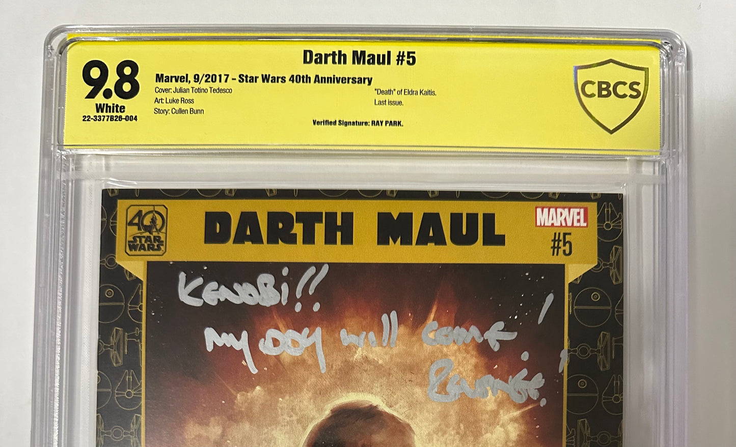 Star Wars Darth Maul #5 40th Anniversary Variant Cover 23/48 SIGNED & QUOTE CBCS 9.8