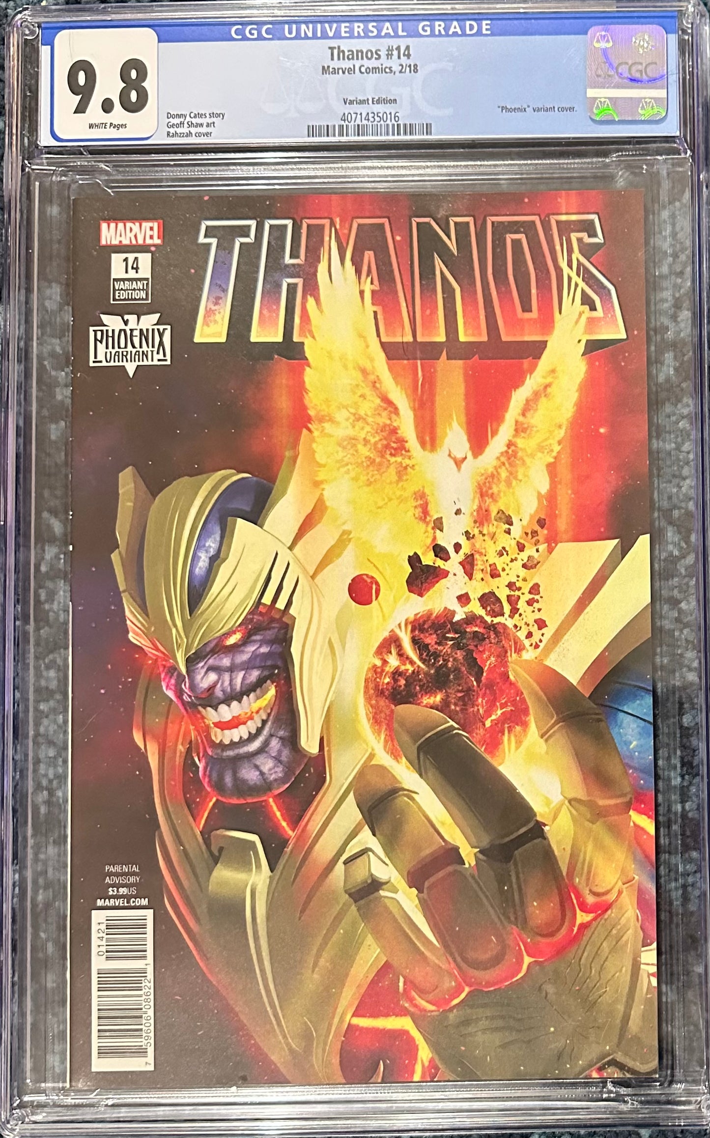 THANOS #14 2/18 CGC 9.8 PHOENIX RAHZZAH VARIANT COVER