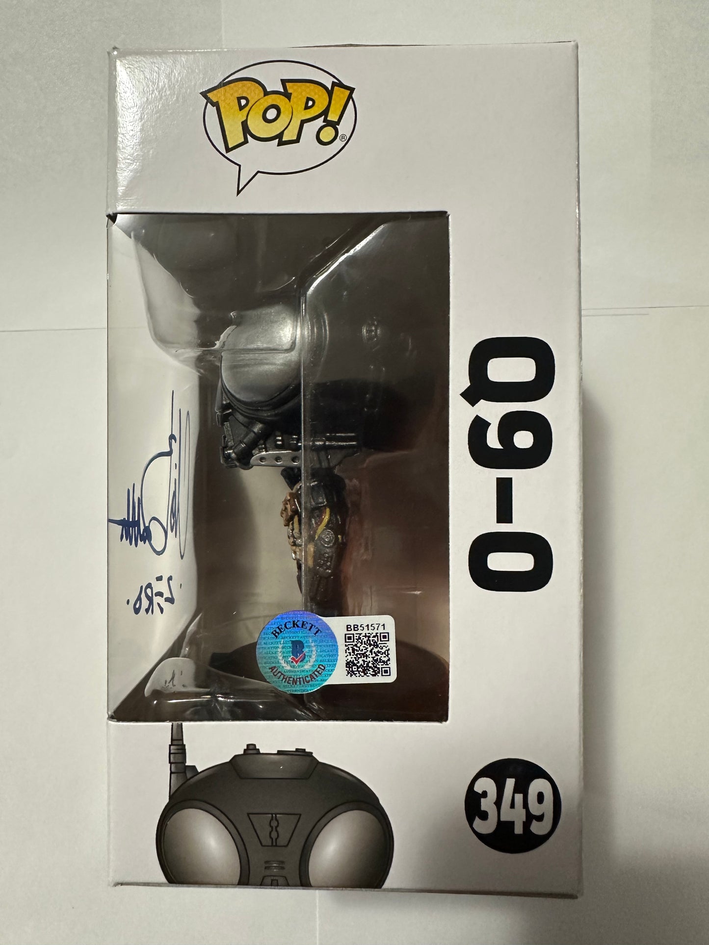 Chris Bartlett Autographed/Signed Star Wars Q9-0 Funko POP #349 Beckett COA